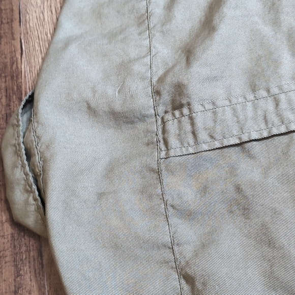 Free People x CP Shades Oversized Button Down Silk Blend Size XS In Olive Green - Picture 7 of 10